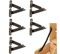 Bisagra de tapa - 3.31x1.26x0.43 pulgadas bisagras, soporte de la bodega de seguridad, perfecto para el gabinete | de juguetes, cedro, de almacenamiento y bancos, de zinc, seguridad y rob