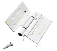 Bisagra de ventana abatible tipo 50 en aleación de aluminio diseñada para saliente con placas de 3 0 mm de grosor y tornillos de montaje resistentes (estilo C blanco)