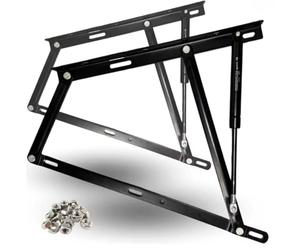 Bisagra Elevable con Pistón de Gas para Canapé Abatible, 150-1800N, Herraje Reforzado, Sistema Hidráulico Resistente, Amortiguador para Cama con Arcón (1250N)