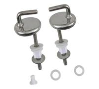 Bisagra for asiento de inodoro con mecanismo de cierre silencioso y accesorio de montaje for una aplicación sin esfuerzo (2 piezas)