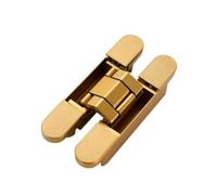 Bisagra for muebles, bisagras de cierre puerta, 2 piezas ajustable invisible secreto oculto estéreo carga cruzada rodamiento 120-180 kg(Gold,177 * 28cm)
