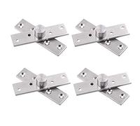 Bisagra Giratoria 4 PCS Bisagras para Puertas, Bisagra Giratoria de Acero Inoxidable para Puerta Oculta, Bisagra de Pivote de 360 Grados para Gabinete de Ventana de Puerta 75x17mm, Acabado Cepillado