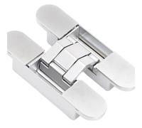 Bisagra invisible ajustable de 180°, bisagras ocultas negras para puertas plegables, bisagra oculta 3D para puertas cruzadas (plata 140 29)
