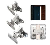 Bisagra invisible resistente de acero inoxidable 304 para puertas de piedra, fuego y gruesas, cubierta ajustable, capacidad de carga de 100-400 kg, color plateado