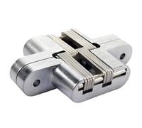 Bisagra Oculta Bisagra oculta de 180 grados, bisagras puerta integradas pesadas plegables, acero inoxidable cruzado oculto Invisible Para Puertas de Madera(Sliver-3)
