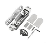 Bisagra Oculta De Puerta Bisagras de puerta invisibles aleación aluminio alta resistencia, 2 piezas, ajustables, con oscilación 125 grados, ocultas y duraderas(Silver)