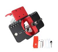 Bisagra oculta JIG Professional Precision Woodworking Tool con un kit de bit de perforación de 35 mm para bisagra de la puerta del gabinete Instalación de aluminio Aluminio rojo