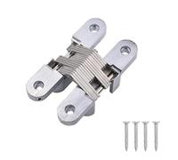 Bisagra oculta para puerta cruzada, bisagra gruesa para gabinete, cierre suave, plegable de 180 grados, aleación de zinc, bisagras de caja de madera Hardwa