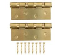 Bisagra para Puerta de Acero Inoxidable, Silenciosa, Resistente, Color Dorado, 10.5x7.5cm - Operación Silenciosa, Alta Durabilidad, Fácil Instalación para Hogar y Muebles