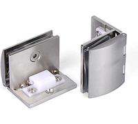 Bisagra para puerta de cristal,bisagras para puer Paquete de 2 bisagras de puerta de vidrio giratorias de 90° con dispositivo de posicionamiento, perforación de vidrio de 12 mm, aleación de zinc, ajus