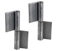 Bisagra para puerta de soldadura Gedotec - metálica | Altura = 100 mm | DIN a la Derecha | Bisagra robusta para portón de jardín y maquinaria | bisagra para puertas de acero - 2 piezas
