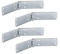 Bisagra para puerta pesada Gedotec - bisagra atornillable | 4 piezas - bisagras de acero para persianas | 400 x 40 mm | bisagra galvanizada azul | espesor del material de las bisagras de puerta 3 mm