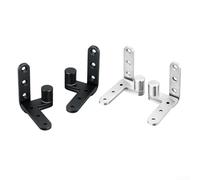 Bisagra pivotante de suelo en acero inoxidable con construcción gruesa, proporcionando una solución resistente para puertas giratorias de madera en varios ajustes (negro 5 mm)