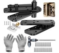 Bisagra pivotante para puerta oculta, capacidad 259 kg, giro 360°, resistente, kit para librería o puerta secreta (negra).