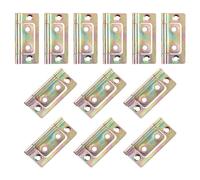 Bisagra plana, 12 bisagras de puerta 2 x 1 pulgada, sin embutir, silenciosas, plegables, chapadas for armarios, muebles, ventanas y, color negro(Color Zinc)