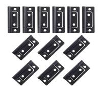 Bisagra plana, 12 bisagras de puerta 2 x 1 pulgada, sin embutir, silenciosas, plegables, chapadas for armarios, muebles, ventanas y, color negro(Black)