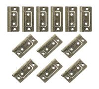 Bisagra plana, 12 bisagras de puerta 2 x 1 pulgada, sin embutir, silenciosas, plegables, chapadas for armarios, muebles, ventanas y, color negro(Bronze)