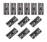 Bisagra plana, 12 bisagras de puerta 2 x 1 pulgada, sin embutir, silenciosas, plegables, chapadas for armarios, muebles, ventanas y, color negro(Copper Red)