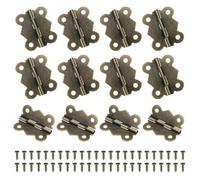 Bisagra plana, 12 bisagras pequeñas de 90 grados for caja madera, plegables 3 cm largo con tornillos for puertas gabinete y cajón(Bronze,1.5")