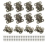 Bisagra plana, 12 bisagras pequeñas de 90 grados for caja madera, plegables 3 cm largo con tornillos for puertas gabinete y cajón(Bronze,1")