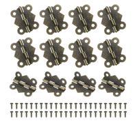 Bisagra plana, 12 bisagras pequeñas de 90 grados for caja madera, plegables 3 cm largo con tornillos for puertas gabinete y cajón(Bronze,1.2")