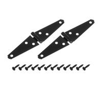 Bisagra plana, 2 bisagras de correa 5 pulgadas for puerta cobertizo, resistentes en T con tornillos for cercas madera, puertas patio y graneros, color negro(3 Inch)