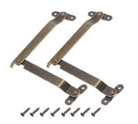 Bisagra plana, 2 bisagras de soporte plegables for tapa, hierro, giratorias a 180 grados, con labio for armarios, cajas madera, estuches, grandes(6.89x1.26inch)