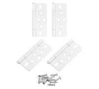 Bisagra plana, 4 bisagras de puerta 3 x 1, pulgadas, sin embutir, ruido, plegables, chapadas for armarios, muebles, ventanas, con tornillo, color oscuro(White)