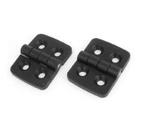 Bisagra plana, Bisagra de plástico for puerta armario, 2 piezas, eje metálico simple, color negro