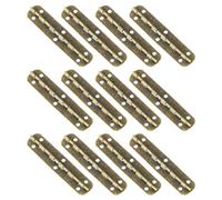 Bisagra plana, Bisagras de piano metal, bisagras plegables 180 grados con tornillos for caja madera, armario, 65 x 15 mm, bronce, 12 unidades(Bronze)