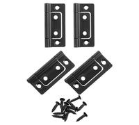 Bisagra plana, Bisagras de puerta plegables 2 x 1 pulgada, sin embutir, silenciosas, con revestimiento for armarios, muebles, ventanas y, tornillos, color oscuro, 4 unidades(Dark)