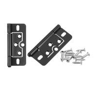 Bisagra plana, Bisagras de puerta plegables 3 x 1,4 pulgadas, sin embutir, silenciosas, con revestimiento for armarios, muebles, ventanas y, tornillo, color blanco, 2 unidades(Dark)