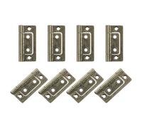 Bisagra plana, Bisagras de puerta plegables 8 piezas 2 x 1 pulgada, sin embutir, silenciosas, chapadas for armarios, muebles, ventanas y, color negro(Bronze)