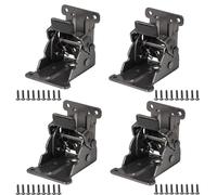 Bisagra Plegable Autoblocante 4 Piezas Bisagras Plegables para Patas de Mesa, 0-90 Grados, Bisagra de Soporte Plegable con Tornillos para Patas de Muebles Cama Mesa Armario Estantes (Negro)