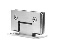 Bisagra Puerta Ducha Bisagra de puerta vidrio templado for baño, bisagra acero inoxidable macizo fundido, 90/180 grados(90 Brushed silver)