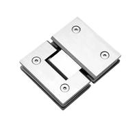 Bisagra Puerta Ducha Bisagra de puerta vidrio templado for baño, bisagra acero inoxidable macizo fundido, 90/180 grados(180 Brushed silver)