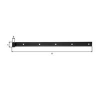 Bisagra recta (L x An: 600 x 35 mm, Espesor: 5 mm, Negro, Zincado)