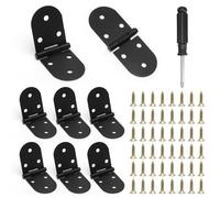 Bisagras Abatibles Negras 8 Piezas con Tornillos y Destornillador Bisagras Invisibles 180 Grados para Muebles de Madera Mesa Plegable Cocina Puerta Autocaravana - Fáciles de Instalar y Silenciosas