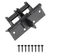 Bisagras Con Muelle Bisagras de puerta de cierre automático con posicionamiento a 90 grados, bisagra de resorte, cierrapuertas y tope de puerta.(Black)
