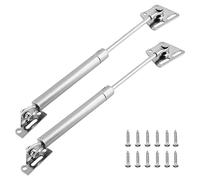 Bisagras con Resorte de Gas de 100 N/22,5 LB, Soporte de elevación con Resorte de Gas, resortes de Gas de Seguridad para Hojas abatibles de gabinetes y escritorios, 25,4 cm de Largo (Plateadas)