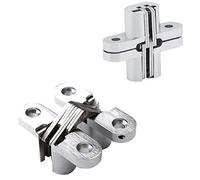 Bisagras Cruzada de Aleación de Zinc, Bisagra Cruzada Invisible para Puerta Plegable/Oculta, 2 piezas (13×45 mm)