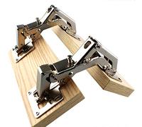 Bisagras de 170 grados sin marco, bisagras de montaje ajustables hidráulicas ocultas, cierre suave, armario de amortiguación de acero inoxidable, 1 par (cobertura completa) (1 par)