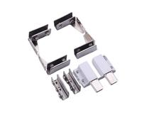 Bisagras de acero inoxidable for puertas de vidrio y gabinetes, con montaje lateral de tornillos, for muebles, 4 unidades(Brushed Steel Double)