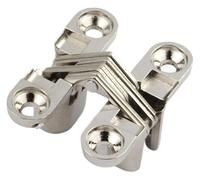 Bisagras de acero inoxidable for puertas y ventanas, 1 par de bisagras ocultas Bisagras de puerta cruzadas ocultas con cojinetes(Silver)