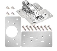 Bisagras de acero inoxidable - Kit de soportes de reparación engrosados, tornillos incluidos | Refuerzo 'puerta de armario de cocina, corrección de la bisagra del cajón caído, reemplazo d