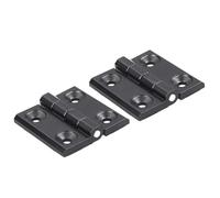 Bisagras de aleación de zinc negro, bisagras de puerta resistentes para muebles de cobertizo, caja de armario, 40/50/60 mm, bisagra trasera de metal