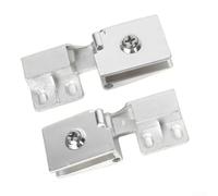 Bisagras de aleación de zinc para puertas de vidrio sin marco que soportan 10 kg de carga con arandelas protectoras de TPE para armarios y cabinas de ducha (plateado)