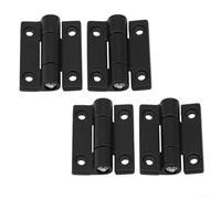 Bisagras de amortiguación de aleación de zinc, 4 bisagras de amortiguación de par ajustables, bisagra plana de parada de posición, para muebles industriales, 45 x 35 mm (negro)