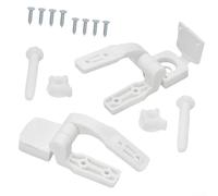 Bisagras de asiento de inodoro, bisagra de tapa de repuesto, plástico blanco, con tornillos, tuercas, 1 par para la mayoría de asientos estándar