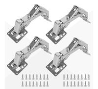 Bisagras de cierre suave de 170 grados para puertas de armario, bisagras hidráulicas ocultas con amortiguador, sin perforación previa para muebles sin marco, puerta de armario, armarios de esquina (4)